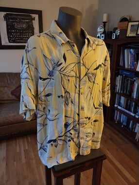 Barnsley Gardens Hawaiian Short Sleeve Silk Shirt XXL